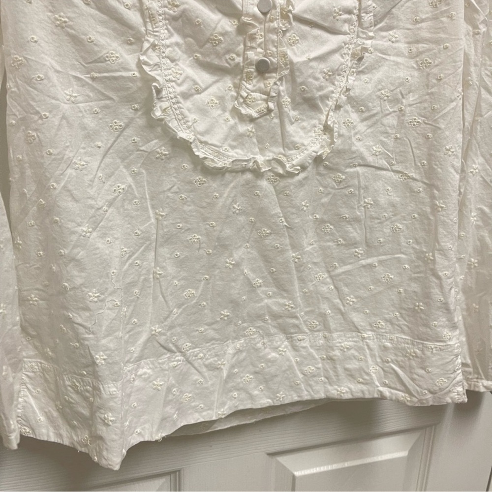 J Crew White Eyelet Blouse. Sz Small - Picture 10 of 10